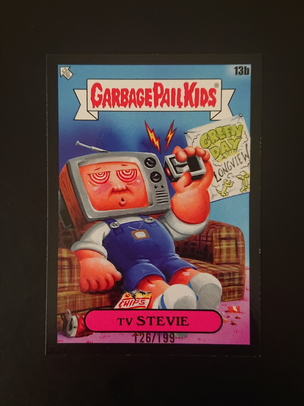 2025 Topps Garbage Pail GPK Green Day - TV Stevie (13b) Black /199